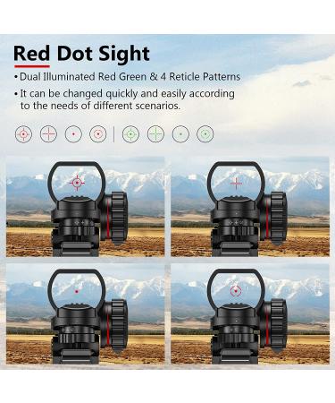 MidTen Riflescope Combo 4-12x50EG with Laser Sight, Holographic Reticle, and Scope Mount - Green 4-12x50 - Buy Online on SooperMarket.com