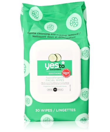 YES TO TOWELETTES FACE CUCMB H/A 30 CT Pack of 3 Cucumber 30 Count (Pack of 3)