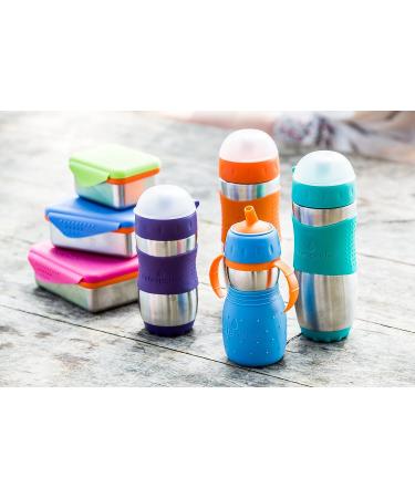 Kid Basix Safe Sippy Stainless Steel Cup - Round Spout, BPA Free, 11 oz - Blue | Dishwasher Safe for Babies/Toddlers on-the-go - Buy Online on SooperMarket.com