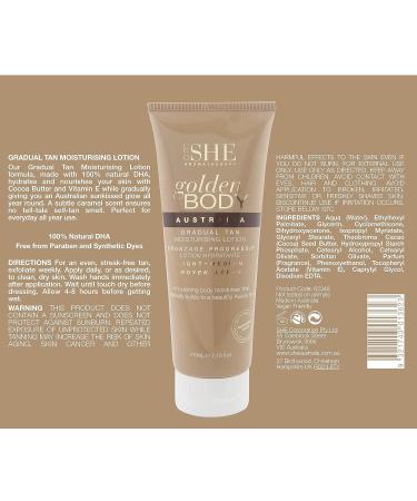Om SHE Aromatherapy Golden Body Gradual Tan - Light to Medium Moisturising Lotion - Buy Online on SooperMarket.com