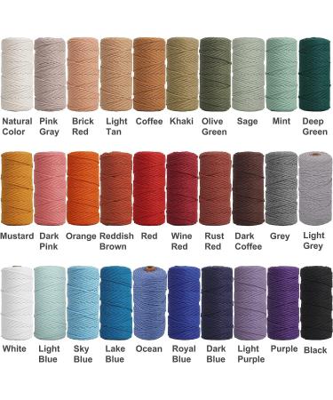 NOANTA Natural Macrame Cord 3mm x 109Yards - Beige Cotton Rope for Wall Hanging, Plant Hangers, Crafts & Knitting - Buy Online on SooperMarket.com