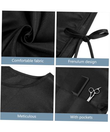 Amosfun Black Barber Apron Unisex Hair Salon Apron with 2 Pockets Stylist Apron Hairstylist Apron Restaurant Working Apron - Buy Online on SooperMarket.com