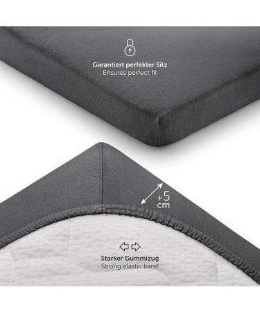 Laleni 2 Set Fertilizer Sheet - OEKO-TEX Certified 100% Cotton Clamping Cloth Jersey Baby - Breathable Anthracite Oval 38x77 cm 135 g/m - International Shipping Available - Buy Online on SooperMarket.com