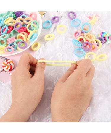 Phoetya Baby Hair Ties 200 Pcs - Candy Color Elastic Hair Bands for Kids Girls - Buy Online on SooperMarket.com