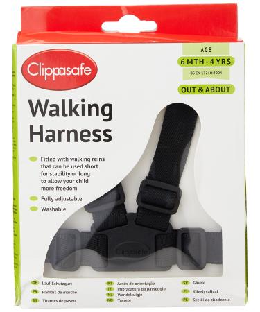 Clippasafe Walking Harness and Reins (Black)