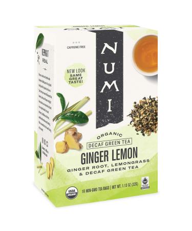 Numi Organic Tea Ginger Lemon, 16 Count Box of Tea Bags, White Tea (Packaging May Vary) Ginger Lemon 16 Count (Pack of 1)