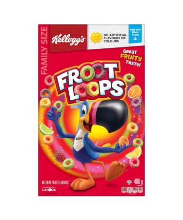 Kellogg's Froot Loops Cereal, Family Size, 580g/20.5oz, Imported from Canada}