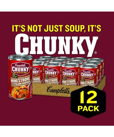 Campbell's Chunky Minestrone with Italian Sausage Soup - 18.8oz Can (Case of 12) - Buy Online on SooperMarket.com
