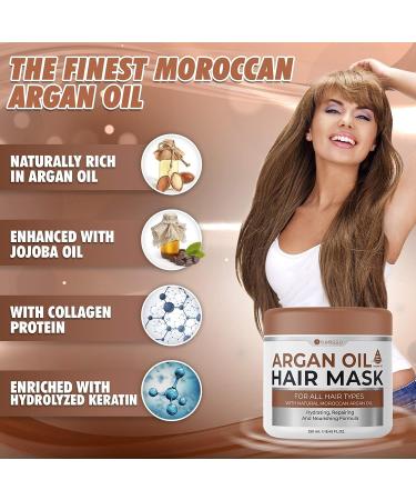 BELLISSO Moroccan Argan Oil Hair Mask - Deep Moisturizing Conditioner for Dry & Damaged Hair - Buy Online on SooperMarket.com