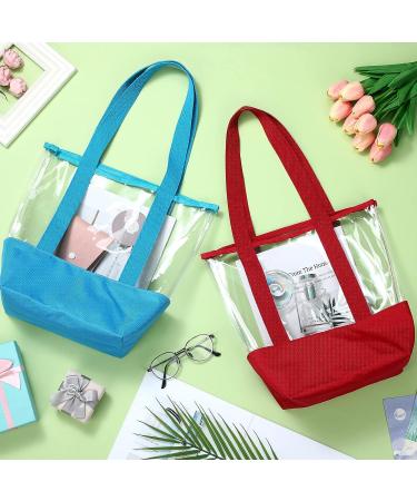 Hillban 4 Pcs Clear Tote Bag - Waterproof Transparent PVC Handbags for Women - Stadium Security Approved - Ideal for Beach, Pool, and Work - 4 Colors - Buy Online on SooperMarket.com