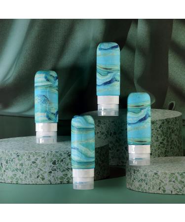 Gemice Travel Bottles Set - TSA Approved Leak-Proof 85ml BPA-Free Containers for Shampoo & Lotion - Travel Accessories (4 pcs) - Turquoise - Buy Online on SooperMarket.com