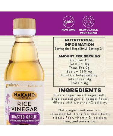 Nakano Roasted Garlic Seasoned Rice Vinegar 12 oz. - Authentic Japanese Flavor for Cooking and Dressing - Buy Online on SooperMarket.com