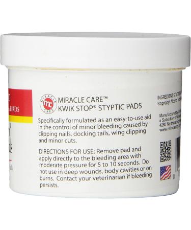 Kwik Stop Styptic Pads 90 Count - Fast-acting Pet First Aid for Nail Bleeding - Buy Online on SooperMarket.com