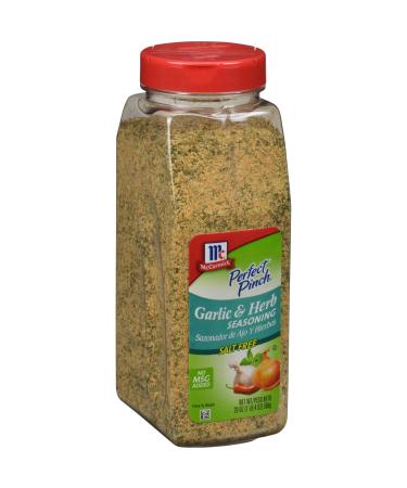 McCormick Perfect Pinch Garlic & Herb Salt Free Seasoning, 19 oz - One 19 Ounce Container of Garlic Herb Seasoning to Add Zesty Flavor to Chicken, Pasta, Salads and More