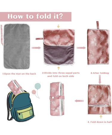 Portable Changing Mat | Foldable Travel Urinal Pad | Waterproof Nappy Change Mat - 60cm x 35cm - Pink - Buy Online on SooperMarket.com