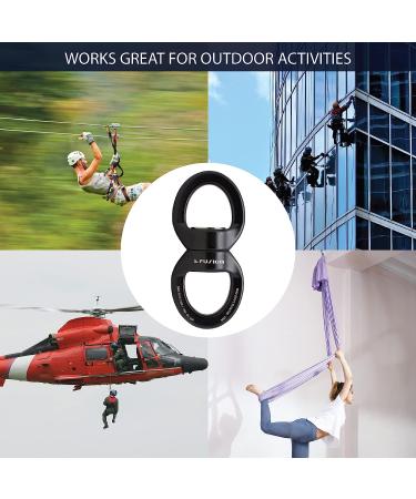 Fusion Climb Delta Swivel  Safest Rotational Device Hanging Accessory for Web Tree Swing  Therapy Swing  Aerial Dance  Swing Spinner Hanger  Rock Climbing  Hanging Hammocks (FP-8300-BLKBLK) Dual Oval Rings - Buy Online on SooperMarket.com