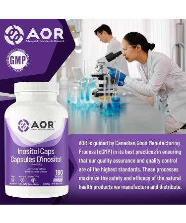 AOR Inositol Caps 500mg 180 Capsules - Myo-Inositol Supplement for Mental Well-Being & Cognitive Support - Promotes Healthy Brain Function & Cell Communication - Supports Women's Hormonal Balance 180 count (Pack of 1) - Buy Online on SooperMarket.com