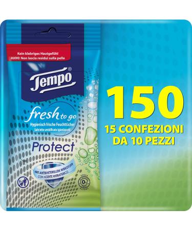 Tempo fresh to go Protect giant pack 15 pieces fresh 150 pieces (1 pack)