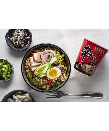 TOPLINE Shin Cup Noodles Multipack - 2 Boxes of 6 x 86g Gourmet Hot & Spicy Instant Pot Korean Noodles with Topline Card for Packed Lunch Snacks Camping Meals - Buy Online on SooperMarket.com