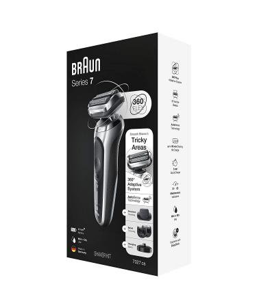 Braun Series 7 7027cs Electric Razor for Men - Waterproof Foil Shaver with Beard Trimmer, Rechargeable & Travel Case - Silver - Buy Online on SooperMarket.com