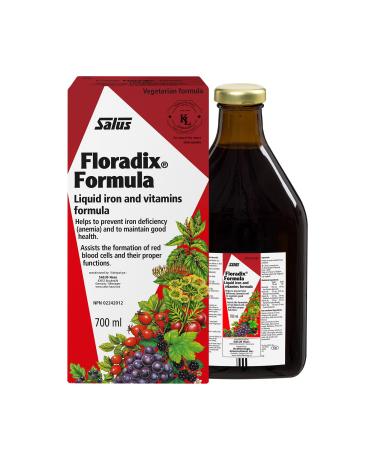 Salus Floradix Liquid Iron and Vitamins | Herbal Iron Supplement for Women Men and Children | Vegetarian Dairy-Free & Non-GMO (700ml)