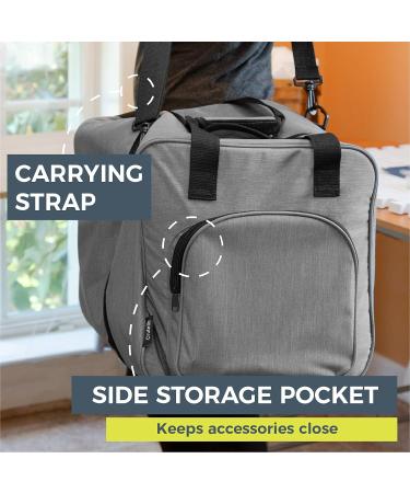 Crutello Universal Sewing Machine Case - Serger Carrying Bag with Storage Pockets - 13.75 x 12 x 13.5 Gray - Buy Online on SooperMarket.com