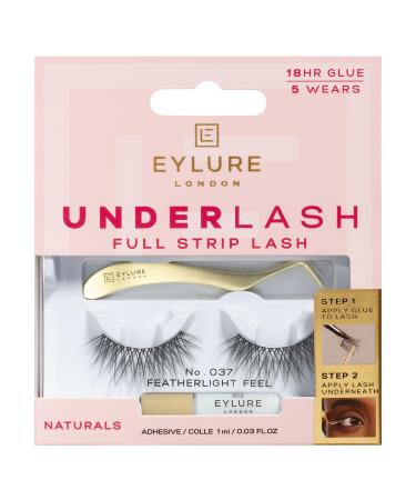 Eylure Underlash Full Strip Lash - No. 037 | Includes Bond and Applicator | 5 Wears