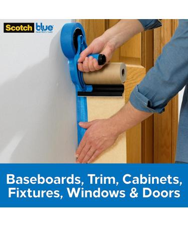 ScotchBlue Painter's Tape and Paper Dispenser  Applies Masking Paper with Painter s Tape to Protect and Cover Surfaces  Tape Dispenser Includes Plastic Blade  Fits 12 Inch Masking Paper - Buy Online on SooperMarket.com