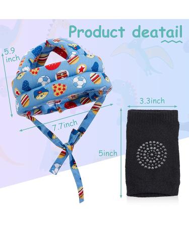 Baby Toddler Safety Helmet Set with Knee Pads and Socks - Soccer Owl Design - Buy Online on SooperMarket.com