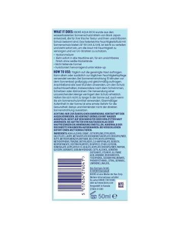 BIORE Aqua Rich UV - SPF 50 Light Moisture Fluid for Face - Non-Greasy UVA/UVB Sun Protection Ideal Under Makeup - 50ml - Buy Online on SooperMarket.com