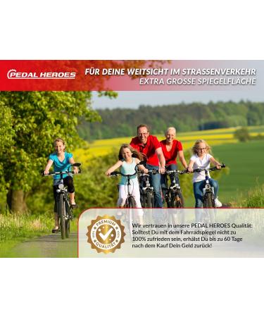 Pedal Heroes Foldable Bike Mirror with Cleaning Cloth & Bag | Stable Handlebar Rear Mirror for E-Bikes - Buy Online on SooperMarket.com