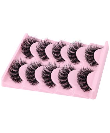 Wiwoseo Natural Mink False Eyelashes - 5 Pairs Fluffy Wispy 16MM Faux Mink Lashes - Buy Online on SooperMarket.com