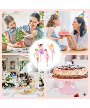4Pcs Ballet Girl Birthday Cake Toppers Ballet Girl Birthday Cake Decoration Lovely Ballet Dancer Cake Ornament Ballet Dancer Cake Topper for Party Birthday Wedding - Buy Online on SooperMarket.com
