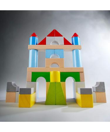 HABA 305162 Building Blocks - Large Colorful Set for Kids Age 1-8 43 Wooden Stones for Motor Skills Development - Buy Online on SooperMarket.com