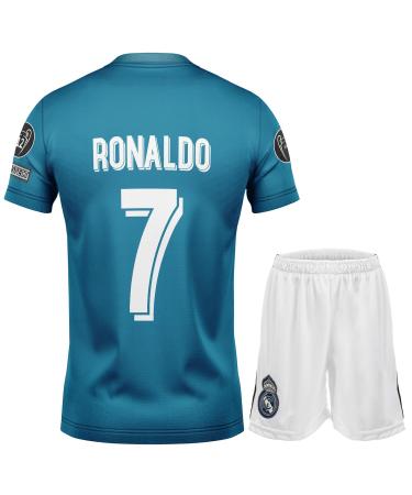 Nihmex Ronaldo Madrid Nostalgie Blue #7 Final limited edition jersey football New season shorts socks youth greats blue 128 (4-5 years)
