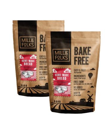 Mill & Folks Bake-Free Home-made Bread Flour Mixture 2 X 900g | Vegan & Gluten-free