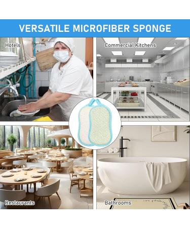 KisSealed 20 Pcs Scrub Sponge Pads Durable Dishes Cleaning Sponges for Kitchen Reusable Washing Up Cleaner Multiple Uses Scouring Power Scrubs for Dishwasher Sink Bathroom Counter Stove - Buy Online on SooperMarket.com