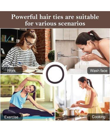 100PCS 2 Dark Hair Ties for Women - Seamless Thick Hair Bands, Elastic Ponytail Holders - No Damage Hair Ties in Dark Colors - Buy Online on SooperMarket.com