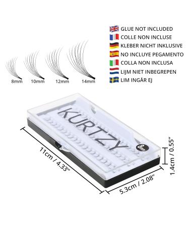 Kurtzy Individual Eyelashes Set (4 pcs) - 8 10 12 14mm Premium Eyelash Extensions for Natural & Dramatic Volume - International Shipping Available - Buy Online on SooperMarket.com