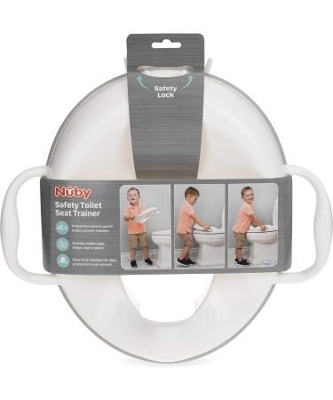 Nuby Easy Grip Safety Toilet Seat Trainer for Toddlers & Kids - White | Integrated Splash Guard | 2nd Stage - Buy Online on SooperMarket.com