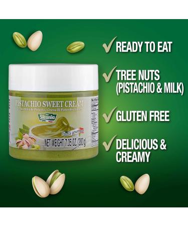 SICANIA Premium Pistachio Cream 7.05 oz - Authentic Italian Gluten-Free Non-GMO Gourmet Spread for Desserts & Pastries - Perfect for Dubai Pistachio Chocolate Bar - Buy Online on SooperMarket.com