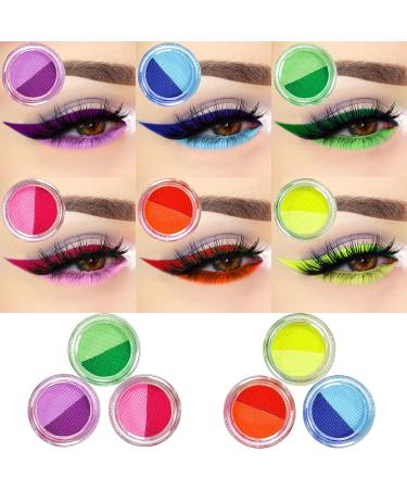 GLAHORSE UV Glow Blacklight Eyeliner - 12 Bright Colors, Water Activated, Body/Face Makeup for Halloween & Club Art with 3 Free Sticks - Buy Online on SooperMarket.com