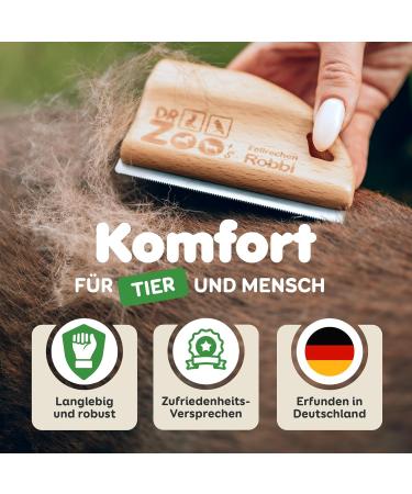 Robbi Dog Brush - Short Hair Curry Comb for All Dog Sizes | Effective Undercoat & Top Coat Removal | Durable Wooden Design - Buy Online on SooperMarket.com