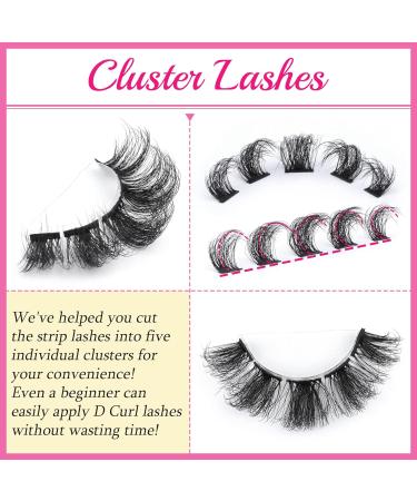 Dramatic D Curl 100 pcs Fluffy Mink Lash Clusters - DIY False Eyelashes by EYDEVRO - Buy Online on SooperMarket.com