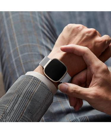 Stainless Steel Mesh Band for Fitbit Versa 3, Sense, Versa 4 - Small Silver - 5.5-7.5 - Buy Online on SooperMarket.com