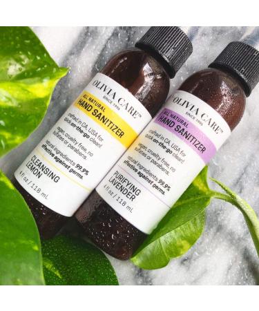 Olivia Care Hand Sanitizer - Alcohol-Based with Lemon Essential Oils - 99.9% Germ-Killing Formula - Portable and Moisturizing - 4 FL OZ - Buy Online on SooperMarket.com
