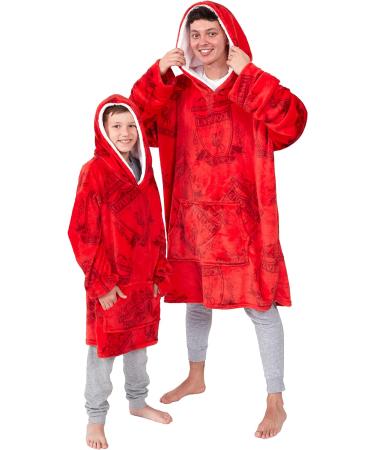 Official Liverpool FC Adult Fleece Poncho Hooded Blanket - Coco Moon Super Soft Changing Robe - Buy Online on SooperMarket.com