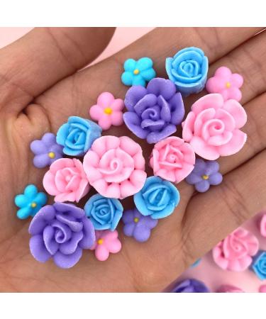 30 Unicorn Icing Flowers | Small Unicorn Flowers | Edible Roses| Lavender | Edible Flowers | Icing Flowers | Icing Roses | Pink Icing Flowers | Unicorn Sprinkles | Simply Sucr 30 Piece Set