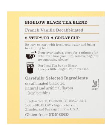 Bigelow Decaf French Vanilla Black Tea 20 Count (Pack of 6) - 120 Tea Bags - Buy Online on SooperMarket.com