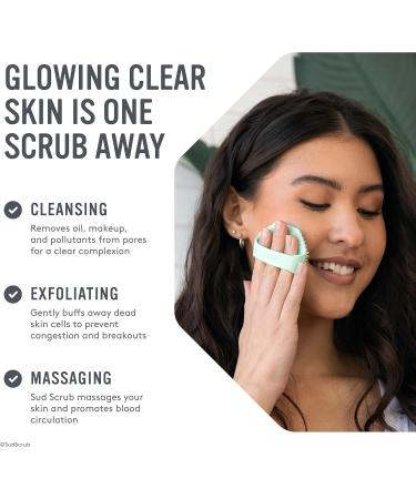 Sud Scrub Antimicrobial Silicone Face Scrubber for Sensitive Skin - Eco-Friendly Exfoliating Facial Cleansing Brush for Men & Women (Charcoal) - 1 Pack - Buy Online on SooperMarket.com